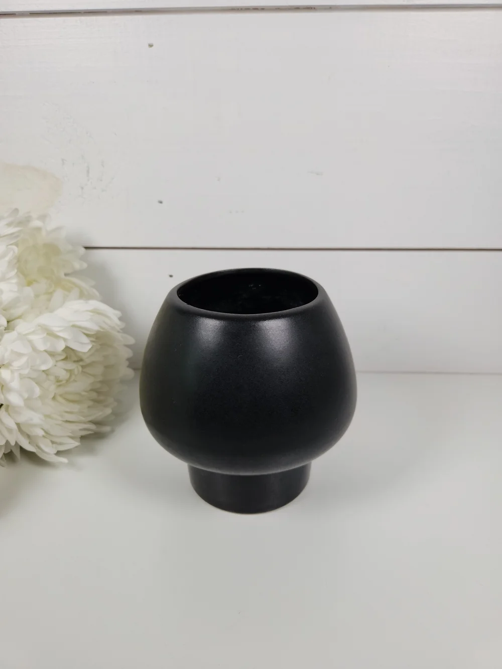 Mid Century Modern Stanford USA Black Vase | Vintage Black Mode Bulb Planter